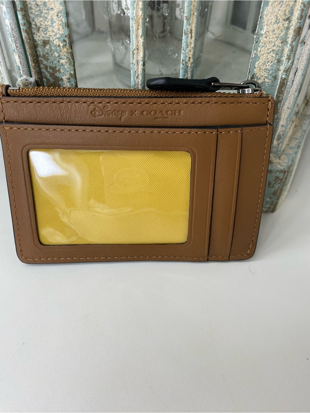 Coach x Disney Brown Mickey Zip Card Case - Picture 2 of 8